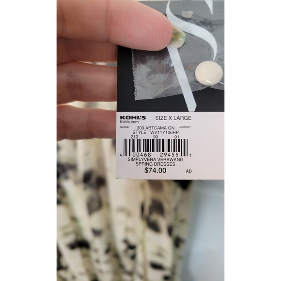 NWT Simply Vera Vera Wang Midi Dress Size XL Spring Easter Sundress - Picture 5 of 8